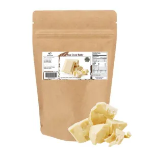 1 Lb Ecuadorian Cocoa (Cacao) Butter - Pure, Raw and Unprocessed - Use for Lotion, Cream, Lip Balm, Oil Stick or Body Butter - NON-GMO, Vegan and Halal
