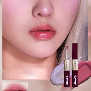 1 PC Haggard Double Ends Matte Liquid Lipstick   Shimmer Lip Gloss, Matte Velvet Liquid Lipstick With Glossy Shimmer Jelly Effect Lip Glaze, 2 in 1 Lip Color (05#, 4.6g)