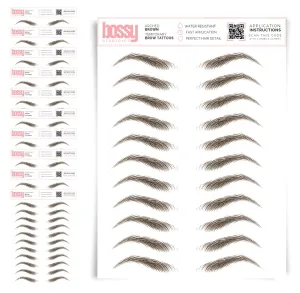 10 Pack Temporary Eyebrow Tattoos Waterproof Eyebrow Stickers, False Tattoos Hair Like Peel Off Instant Transfer Brows For Women And Men | Natural Strokes, Shaping (arched, brown)