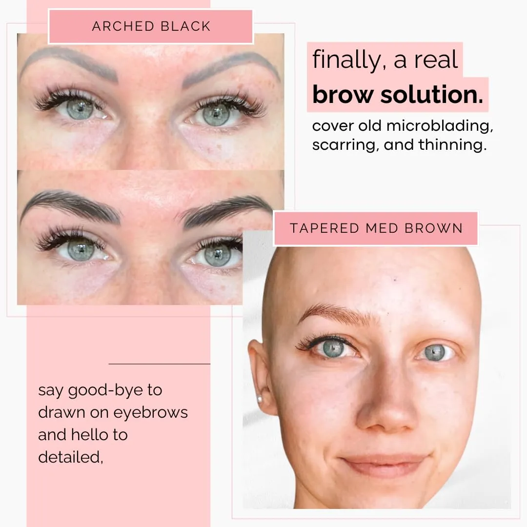10 Pack Temporary Eyebrow Tattoos Waterproof Eyebrow Stickers, False Tattoos Hair Like Peel Off Instant Transfer Brows For Women And Men | Natural Strokes, Shaping (arched, brown)