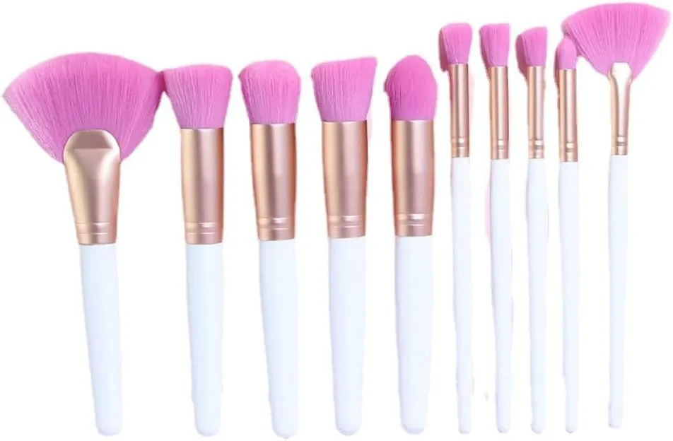 10 Pieces of Makeup Brush Set, Full Set of Powder Eye Shadow, Powder Blusher Brush, Beauty Tools