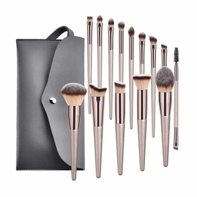 10/14 Champagne Color New Makeup Brush Set Brushes Makeup Tools Foundation Brush Set Full Set of Beauty Tools Convenient (01)