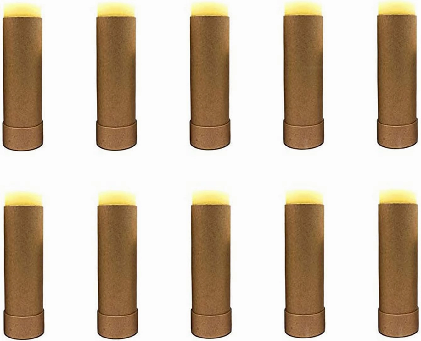 10 Pcs 2 Oz Paperboard Lip Balm Tubes Cardboard Tubes Empty DIY Lipstick Tube Refillable Lip Gloss Container Solid Perfume Tubes 60g Chapstick Container for Cosmetic Samples Deodorant(Brown)