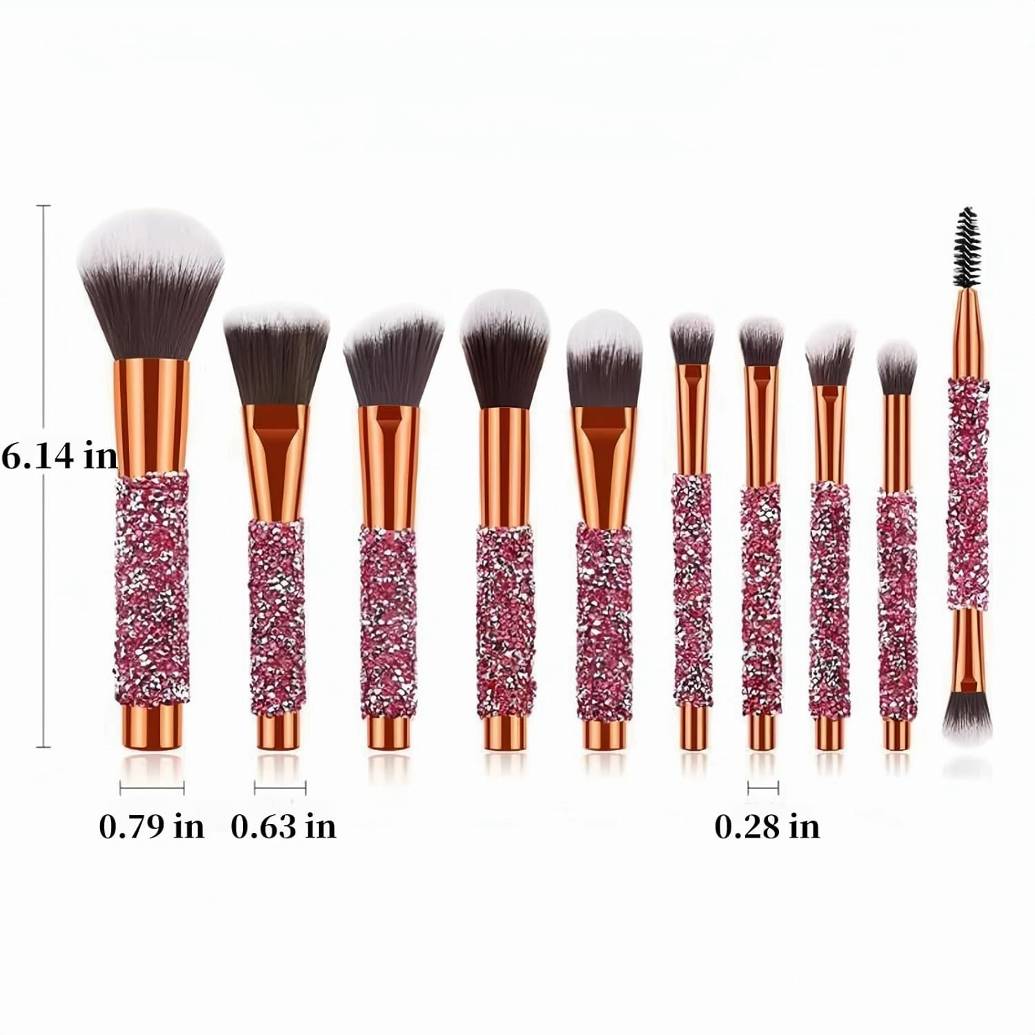 10 Piece Makeup Brushes With Bag Case, Premium Synthetic Foundation Powder Concealers Eye Shadows Makeup (Style1)