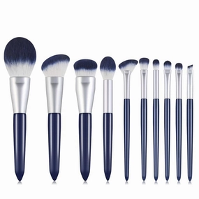 10 Pieces Foundation Makeup Brushes Set Eyeshadow Powder Wood Handle Concealer Cosmetic Eyebrow Eyelash Beauty Tool