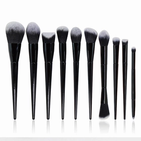 10 Pieces Of Makeup Brush Set, Full Set Of Black Powder Eye Shadow Brush Beauty Tools