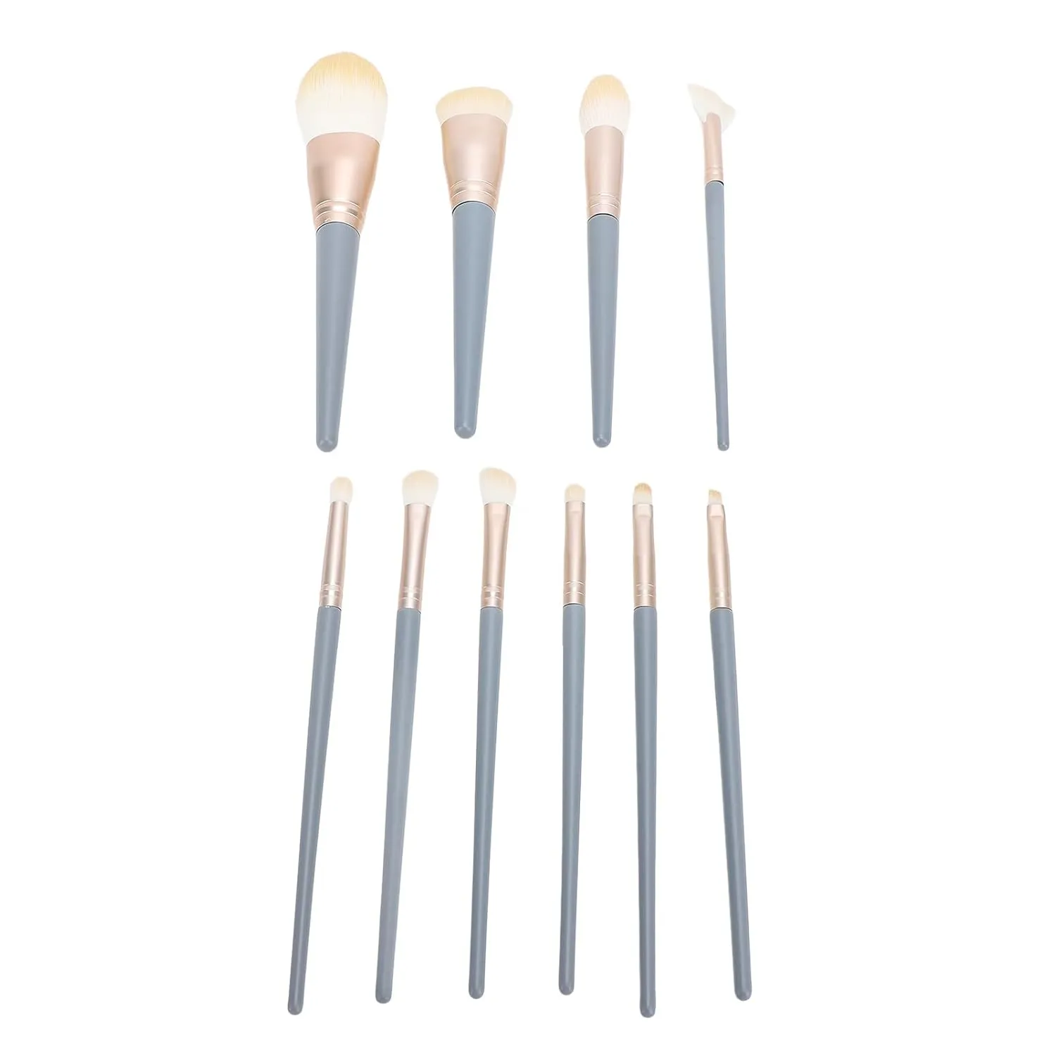 10pcs Makeup Brush Set | Soft Fibre Tips for Face/Eyes/Powder | Skilled Cosmetic Brushes with Fluffy & Thick Design | Includes Foundation/Blush/Eyeshadow Brushes
