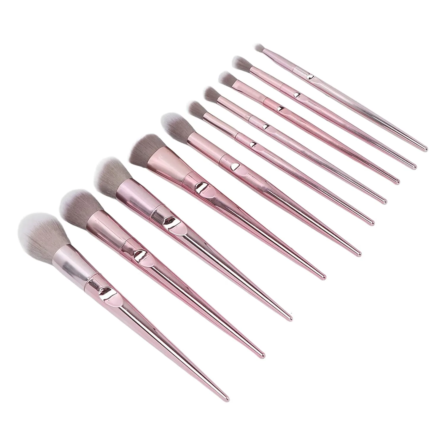10Pcs Makeup Brushes Set,Eye Makeup Brush Premium Synthetic Eyeshadow Concealer Eyeliner Eyebrow Highlight Brush Champaign Gold