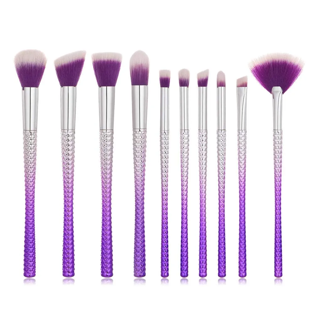 10x Lip Tool Brush Foundation Powder Eyeshadow Eyeliner Makeup Brushes Set Brush Travel Size Makeup Brushes