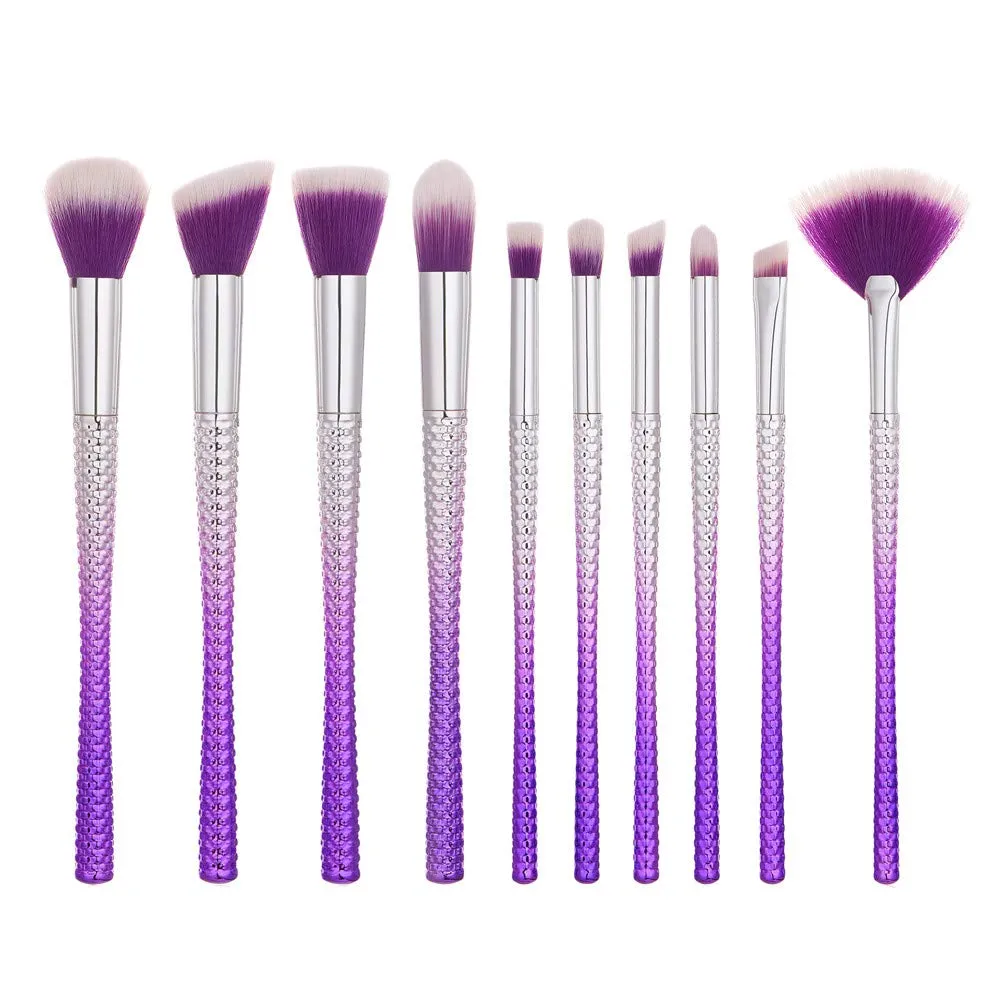 10x Lip Tool Brush Foundation Powder Eyeshadow Eyeliner Makeup Brushes Set Brush Travel Size Makeup Brushes