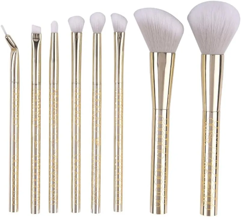 11 Pcs of Makeup Brush Sets, Silver Brush, Eye Shadow Brush, Powder Blusher Brush, Beauty Tools