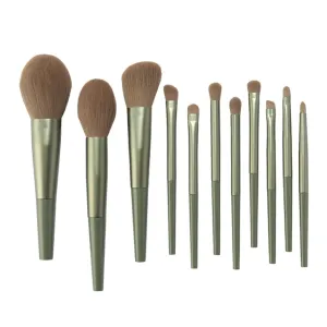 11pcs Makeup Brushes Sets Tools Cosmetic Powder Blush Lip Eyeshadow Concealer Foundation Brush Kit(Gray)