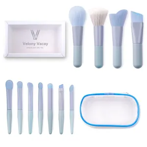 11Pcs Travel Makeup Brushes Set, Mini Portable Makeup Brush Set with Travel Case Blending Face Powder Foundation Eye Shadow Concealer Make Up Brushes Tool Kit