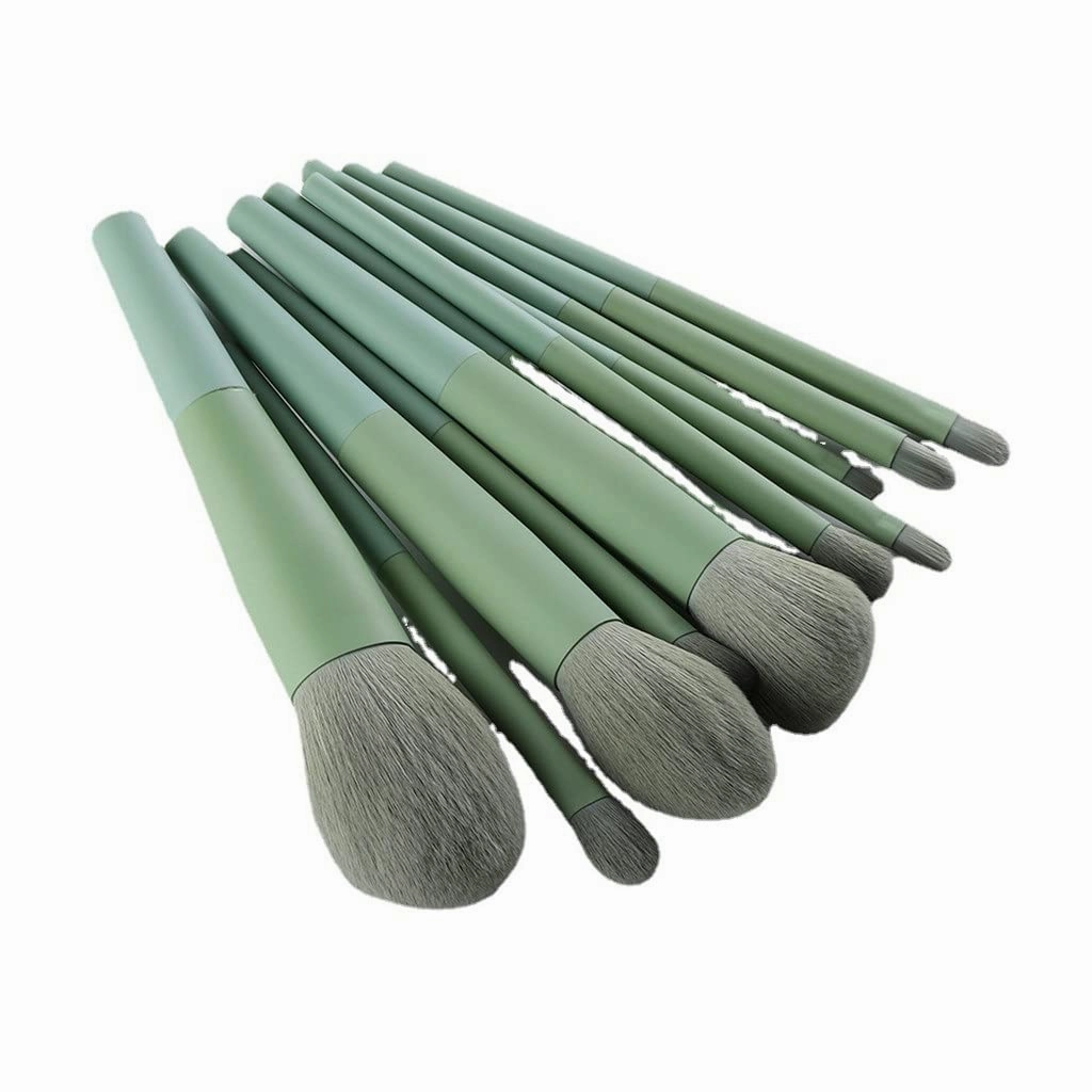 11PCS Pale Green Daily Makeup Brush Set Complete Kit Cosmetics Beauty Foundation Eye Concealer Blush Brush Makeup Brush Tool