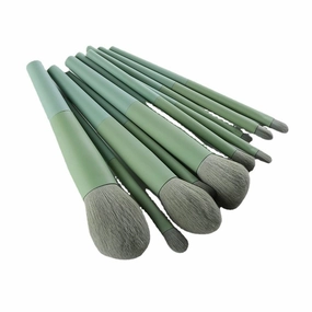 11PCS Pale Green Daily Makeup Brush Set Complete Kit Cosmetics Beauty Foundation Eye Concealer Blush Brush Makeup Brush Tool