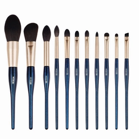 11pcs/set Blue Makeup Brushes Set Powder Contour Sculpting Highlighter Blending Eye Shadow Eyebrow Concealer Make Up