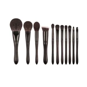 11pcs/set Powder Makeup Brushes Set Blusher Highlight Eyeshadow Concealer Eyebrow Eye Make Up Brushes Ebony