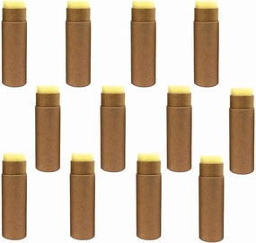 12 Pcs 0.3 Oz Paperboard Lip Balm Tubes 10ml Empty Cardboard Krafts Tubes Lipstick Tube Refillable Lip Gloss Container Solid Perfume Tubes Chapstick Container for DIY Cosmetic Samples Deodorant(Brown)