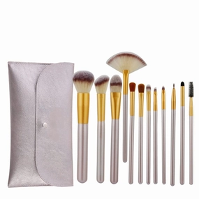 12pcs Champagne Makeup Brushes Set For Cosmetic Foundation Powder Blush Eyeshadow Kabuki Blending Makeup Brush Beauty Tool