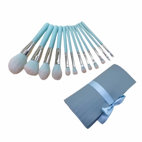 12pcs Makeup Brush Set Dual Ended Makeup Brush Blush Cosmetics Brush Suit Foundation Brush Makeup Brushes for Eyeshadow Makeup Tools Professional Makeup Brush Blue Wooden