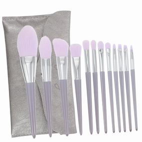 12Pcs Makeup Brush with Case for Foundation Blush Eye Shadow Concealer Ergonomic Silky Touch Brushes for Women for Professional Everyday Use