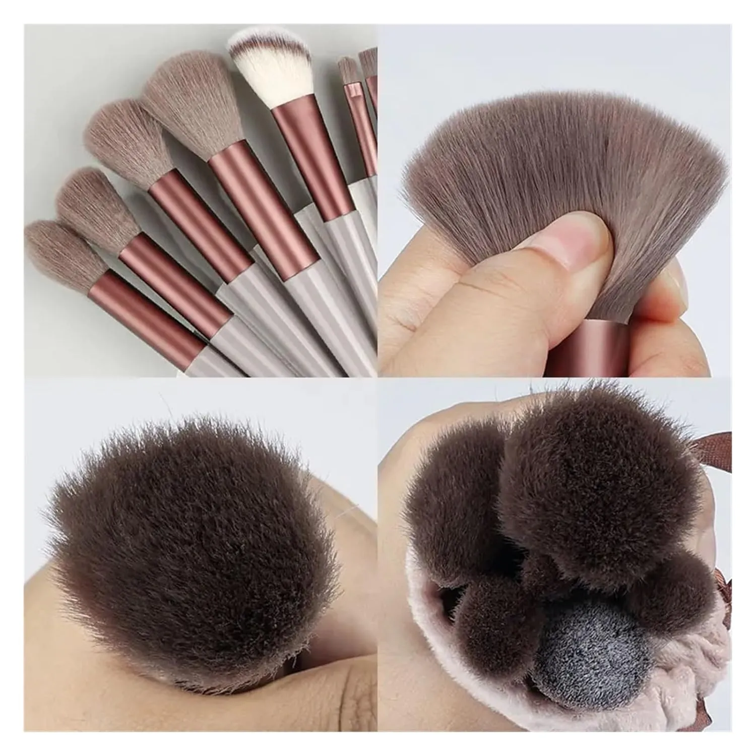 13Pcs Makeup Brushes Set Soft Fluffy Eye Shadow Highlighter Concealers Brush Blush Loose Powder Brush Blending Women Beauty Tool(Blue with bag)