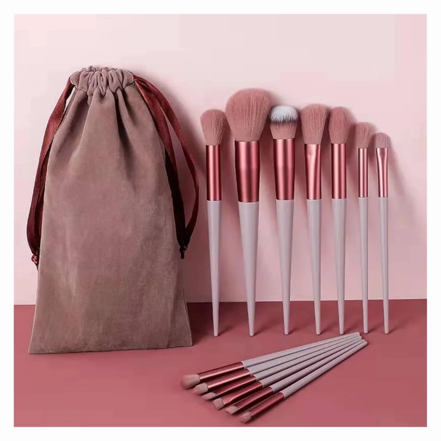 13Pcs Makeup Brush Set Make Up Concealer Brush Blush Powder Brush Eye Shadow Highlighter Foundation Brush Cosmetic Beauty Tools(C505-Green no bag)