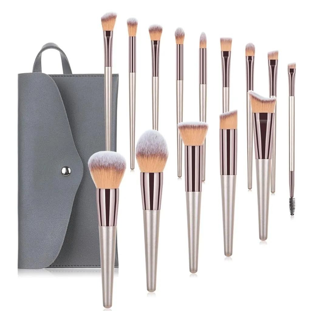 14 Champagne Gold Makeup Brush Sets Beauty Tools