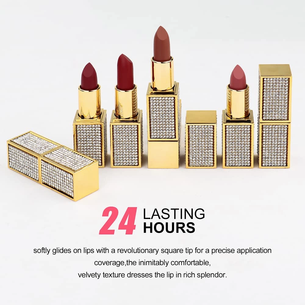 14 Colos Matte Waterproof LipStick Long Lasting Lip Makeup No Fade Pigmented Lip Stick Cosmeitc for Girls and Women Christmas Valentine's Day Gift (01#)