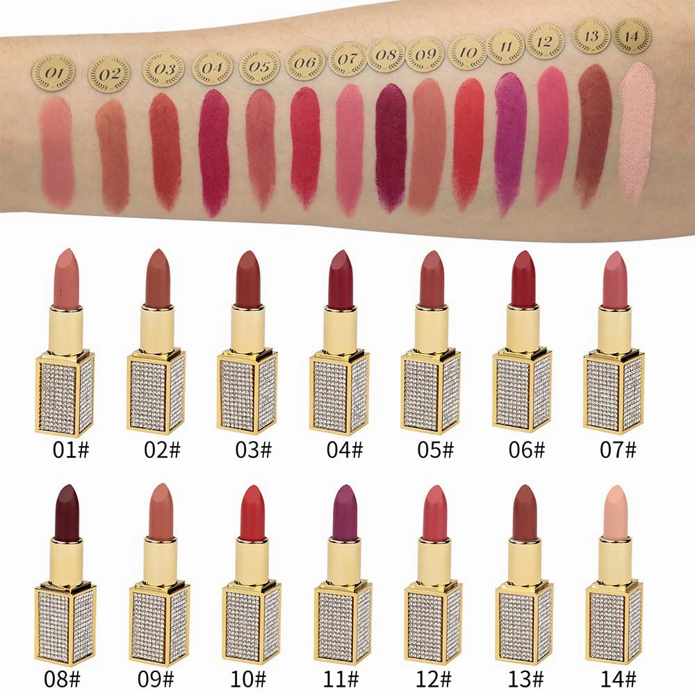 14 Colos Matte Waterproof LipStick Long Lasting Lip Makeup No Fade Pigmented Lip Stick Cosmeitc for Girls and Women Christmas Valentine's Day Gift (10#)