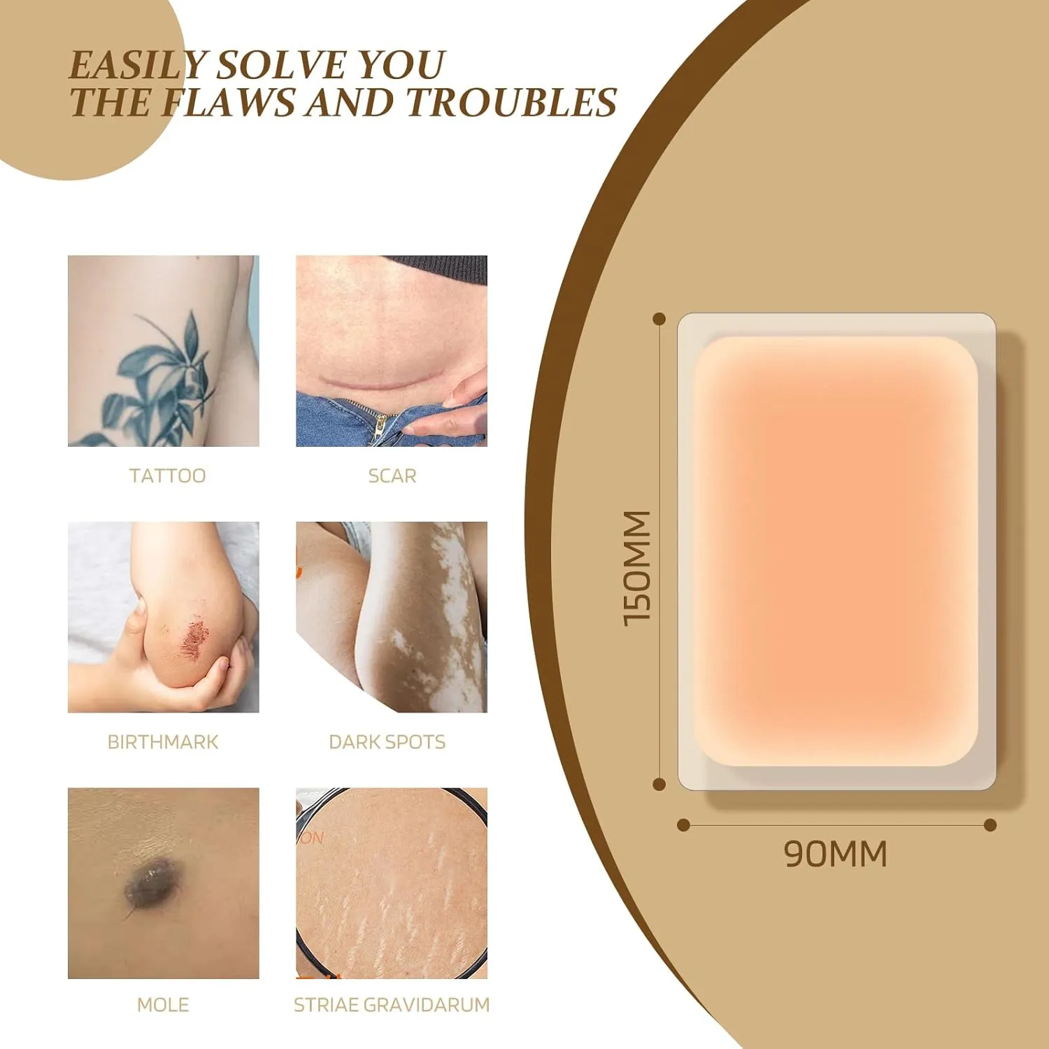 16 Pcs Tattoo Cover Up Tape Waterproof Ultra Thin Tattoo Cover Up Patch Invisible Concealer Stickers for Tattoos Bruise Scars Birthmarks (Natural Skin)