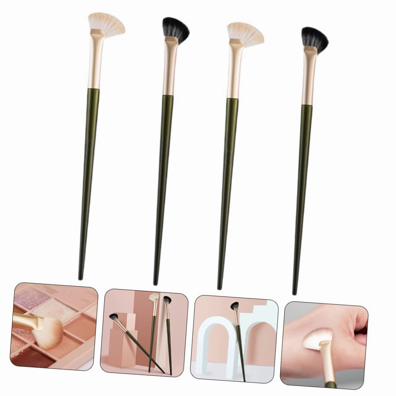 16pcs Angled Makeup Brush Nose Contour Eye Shadow and Concealer Brushes for Blending Premium Synthetic Hair Soft and Comfortable for Professional Makeup Application