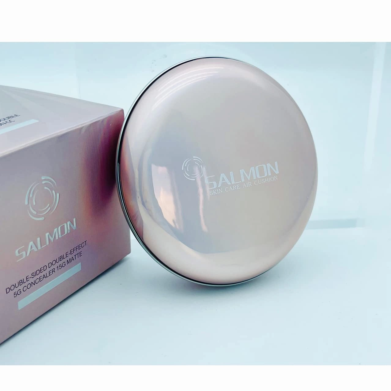 1PC Salmon Oil Control/Moisturizing Double-side Double Effect Concealer   CC Cream Air Cushion Foundation, Long Lasting Color Correcting Blemishes Covering Perfect (white)