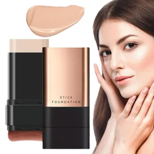 2 In 1- Luxury Anti-Wrinkle Foundation Stick, Vivien Beauty Foundation Stick, Multi-Use Foundation Stick Makeup, Double Head Foundation Make-Up Stick, Longwear Natural Finish (#02, 1pcs)