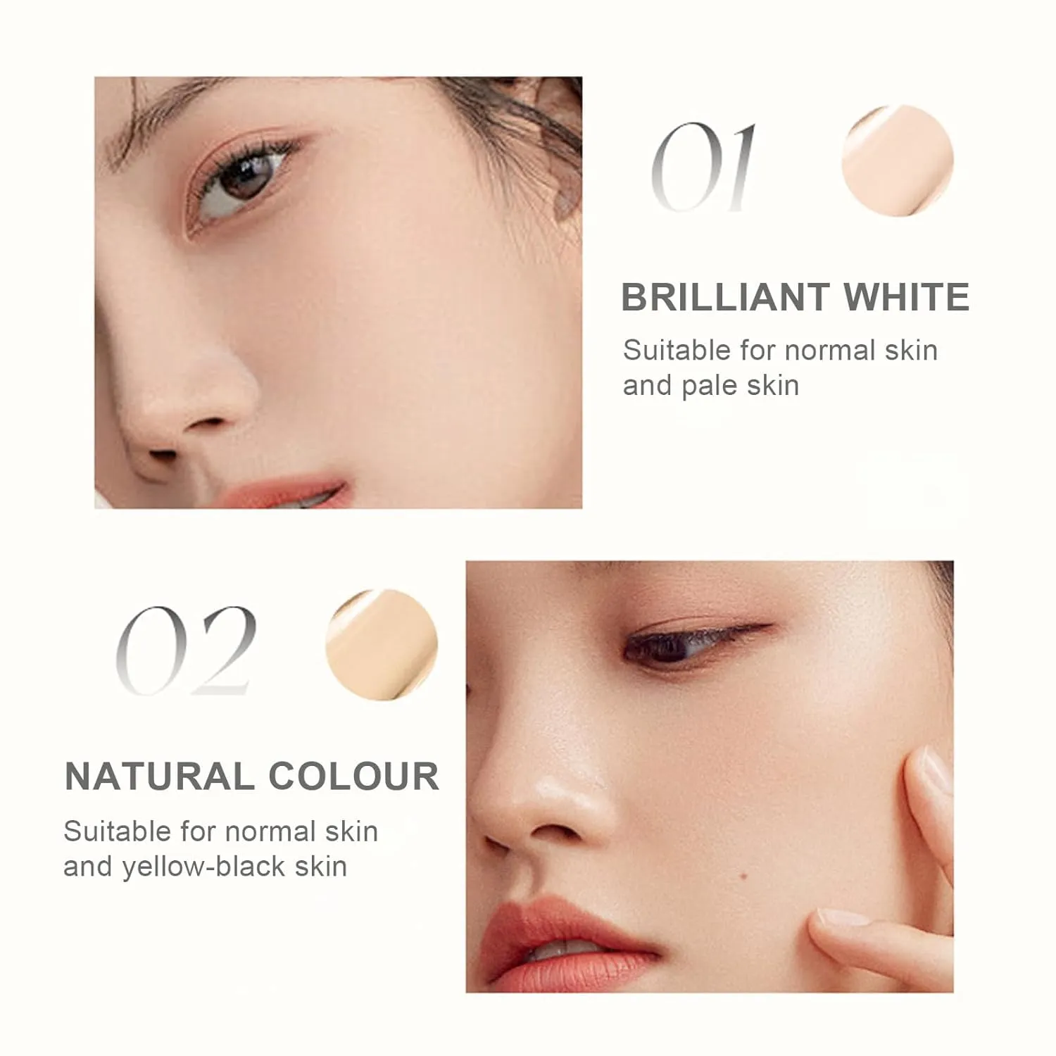 2 In 1- Luxury Anti-Wrinkle Foundation Stick, Vivien Beauty Foundation Stick, Multi-Use Foundation Stick Makeup, Double Head Foundation Make-Up Stick, Longwear Natural Finish (#02, 1pcs)