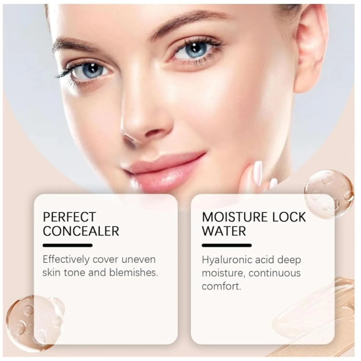 2 In 1- Luxury Anti-Wrinkle Foundation Stick, Vivien Beauty Foundation Stick, Multi-Use Foundation Stick Makeup, Double Head Foundation Make-Up Stick, Longwear Natural Finish (#02, 1pcs)