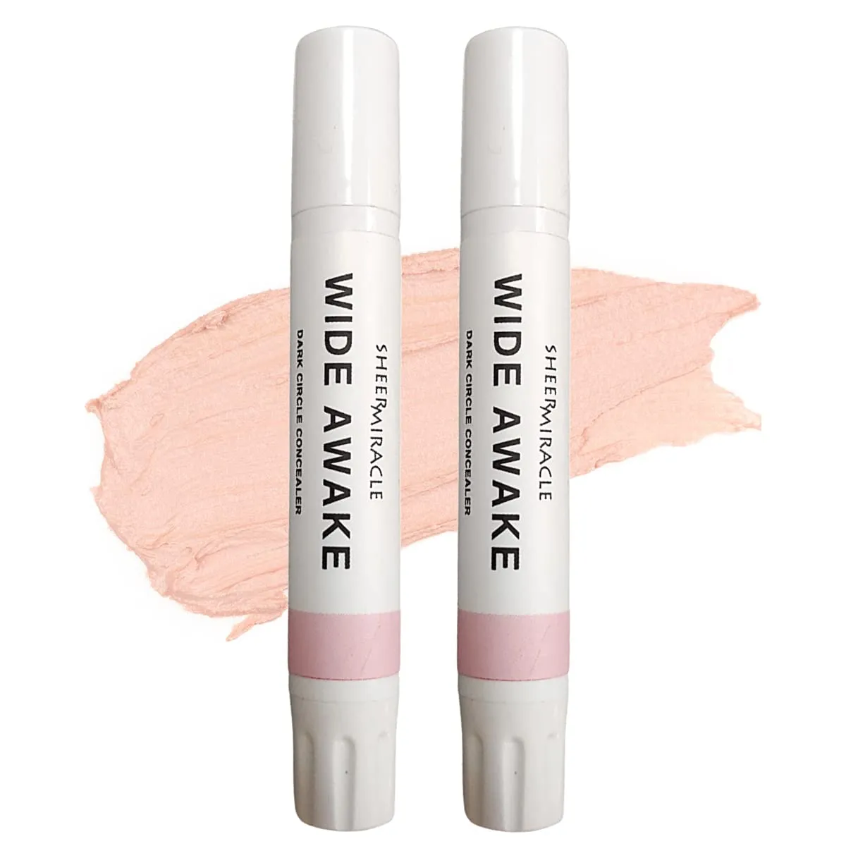 2-PACK Wide Awake Dark Circle Concealer Pink Under Eye Brightener, Vegan Organic Cruelty-Free (Two 2g Tubes)