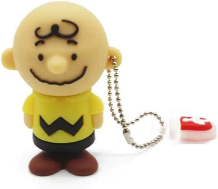 2.0 Charlie Brown 64GB USB External Hard Drive Flash Thumb Drive Storage Device Cute Novelty Memory Stick U Disk Cartoon