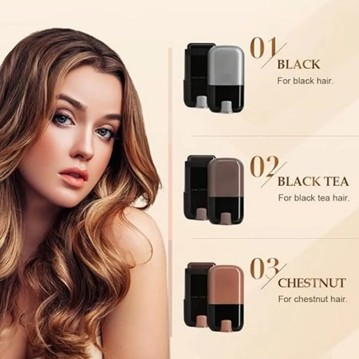 2025 Safe And Convenient Comb Hair Dye,Disposable Hairline Modifire Stick,Portable Hair Dye Pen,Temporary Gray Concealer Cover Up Brush For Covering Gray Hair (Black brown color chestnut brown)