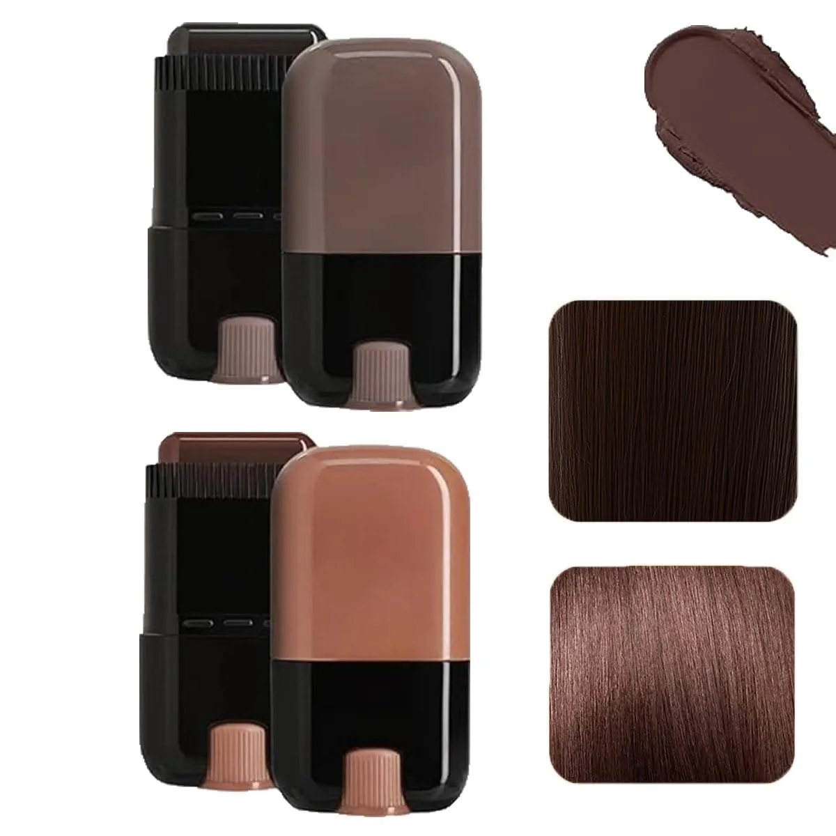 2025 Safe And Convenient Comb Hair Dye,Disposable Hairline Modifire Stick,Portable Hair Dye Pen,Temporary Gray Concealer Cover Up Brush For Covering Gray Hair (Black brown color chestnut brown)