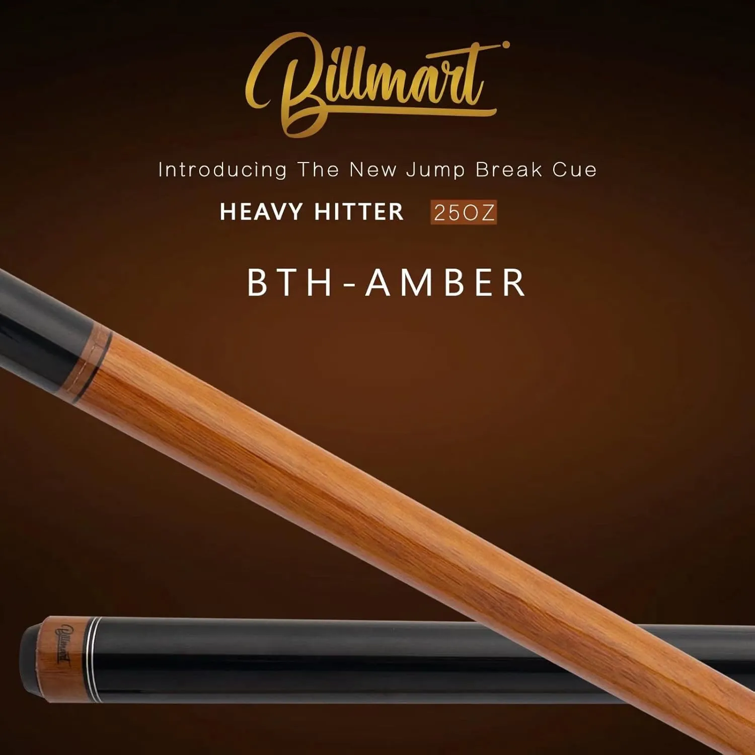 25oz Heavy Hitter Jump Break Cue,3-Piece Jump/Break Pool Cue Stick,25-Ounce