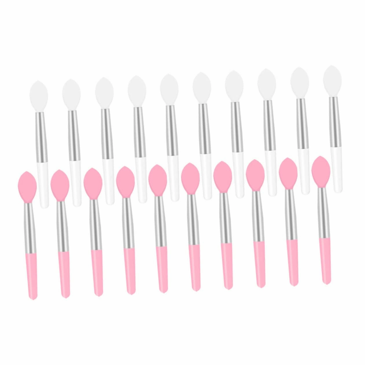 2sets 20-piece Makeup Lip Brush Set Lipstick Applicator Brushes Micro Applicator Lipstick Lip Mask Silicone Makeup Tools 20pcs*2
