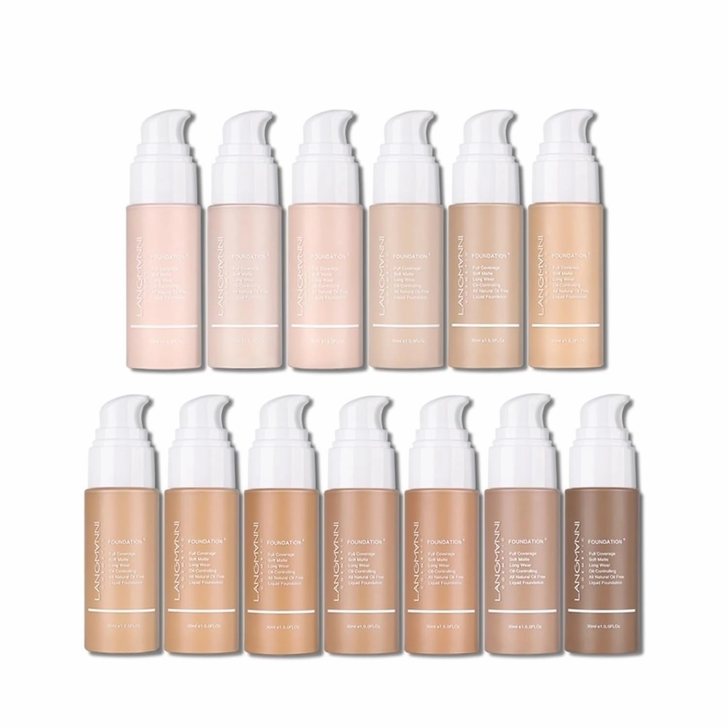 30ml Liquid Foundation Soft Matte Concealer 13 Colors Primer Base Professional Face Make Up Foundation Contour Palette (Color : 12)