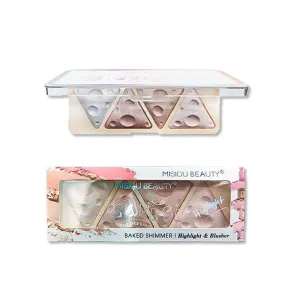 3PC concealer Natural Brightening Waterproof Sweat proof Pearlescent Powder powder blusher Highlight eye shadow Disk (Color : B01, Size : 3PC)