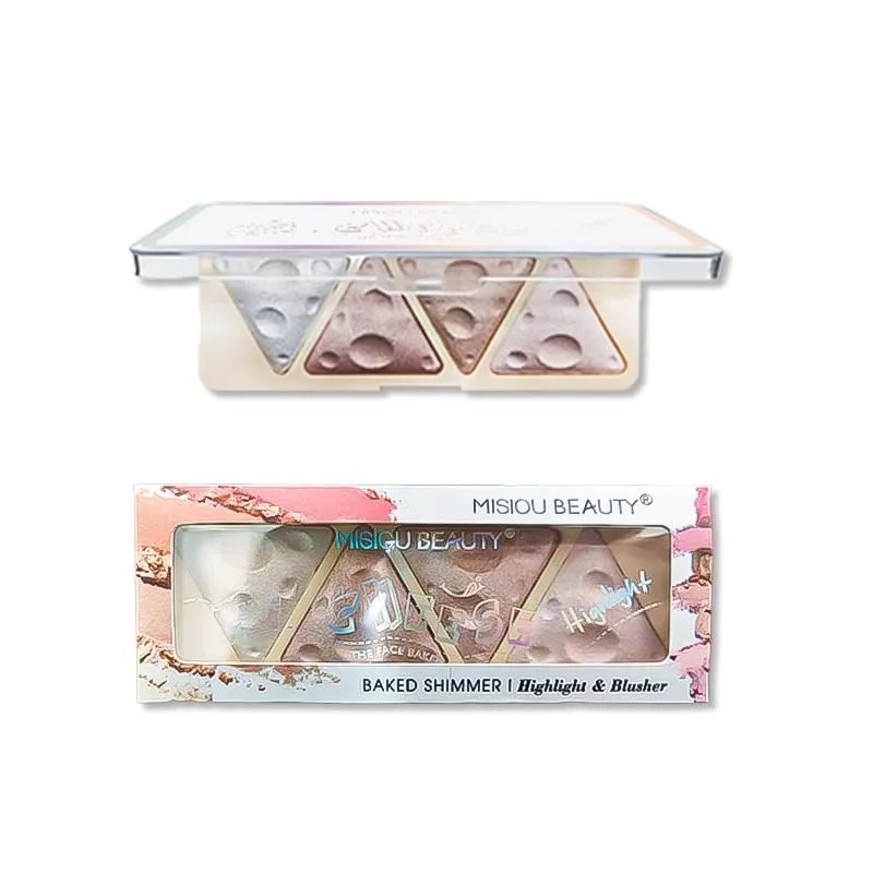 3PC concealer Natural Brightening Waterproof Sweat proof Pearlescent Powder powder blusher Highlight eye shadow Disk (Color : B01, Size : 3PC)