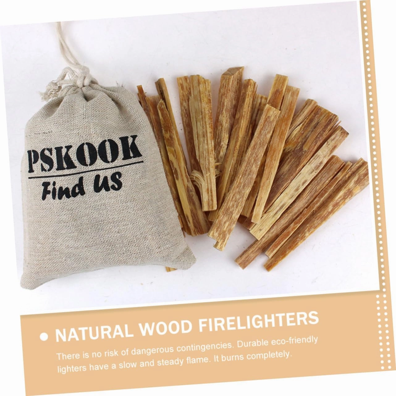 3pcs Wood Firelighters for Camping BBQ Starter Pack Dried Sticks Outdoor Firewood Fast Flame Starter Tool