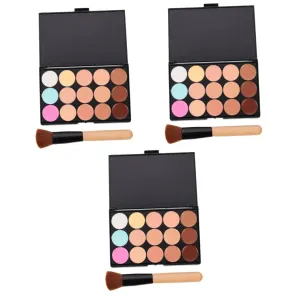 3sets Makeup Pallets for Women Comprehensive Set Waterproof Foundation Concealer Palette Bruise Concealer Face Tte Brush for Everyday 2pcs*3