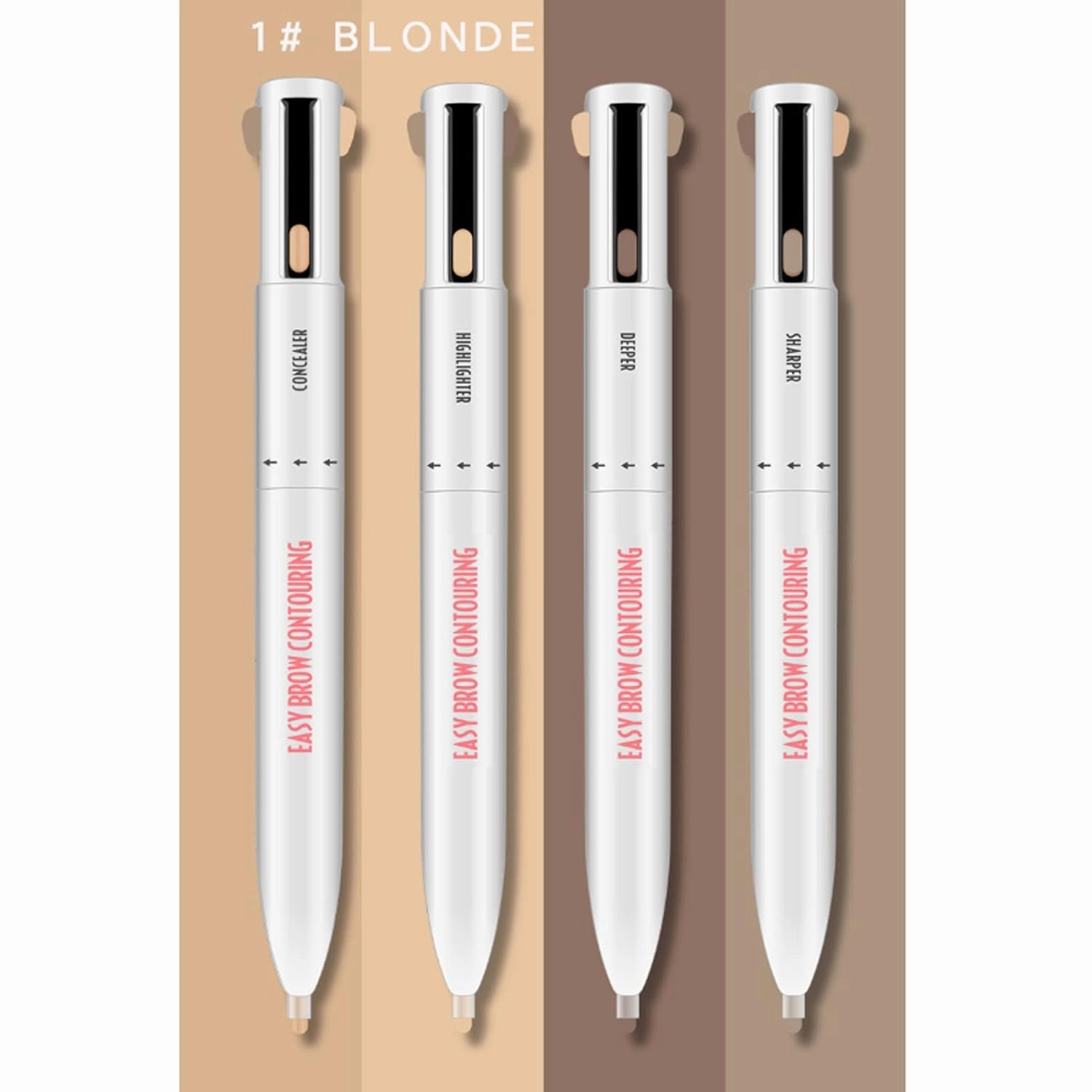 4 In1 Eyebrow Highlight Pen, Eyebrow Pencil, Lasting Eye Makeup Beauty Tool, Brow Defining Pencil (1# Blonde)