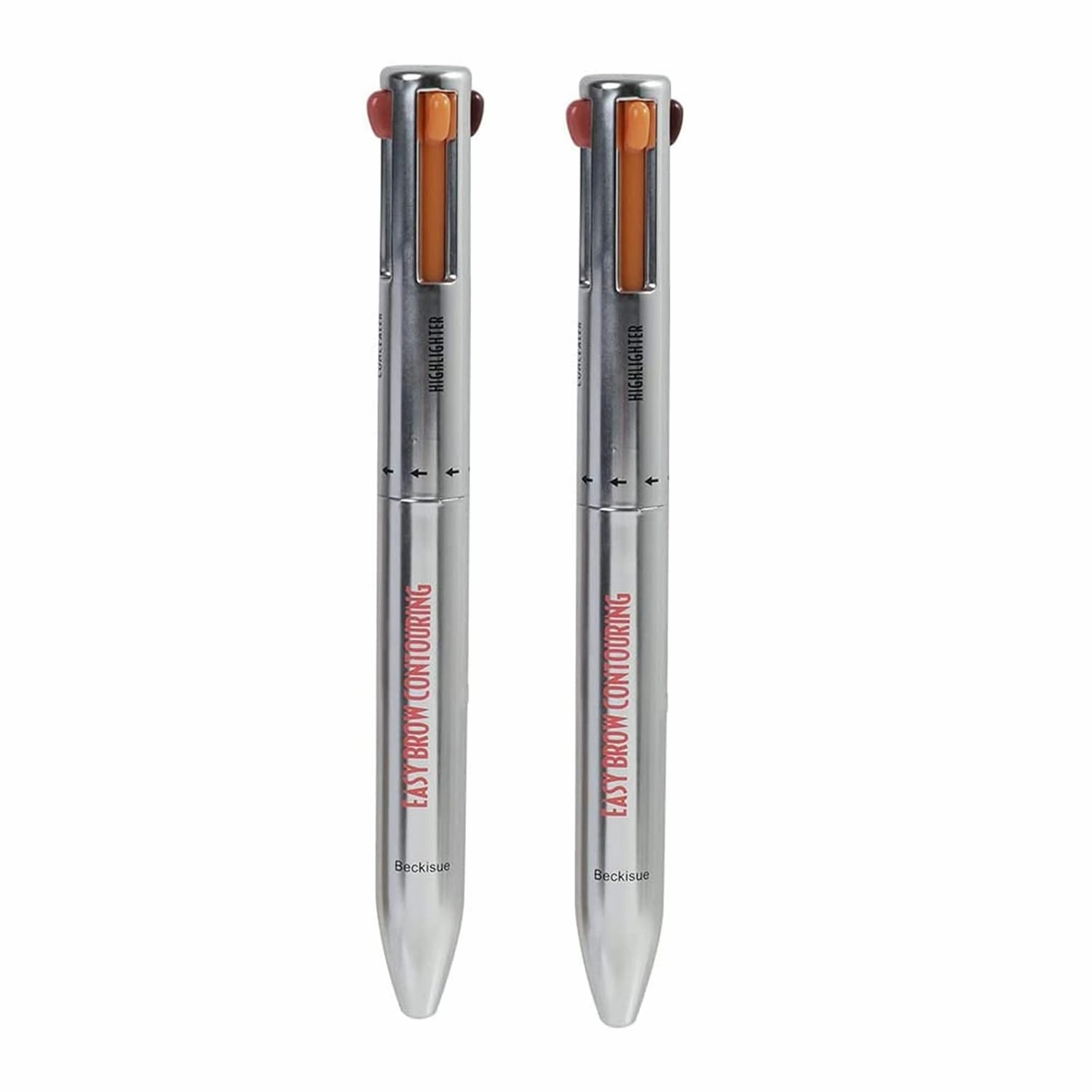 4-in-1 Defining & Highlighting Brow Pencil, Brow Contour Pro, 4 in 1 Brow Contour Highlight Pen (2pcs,2# Medium)