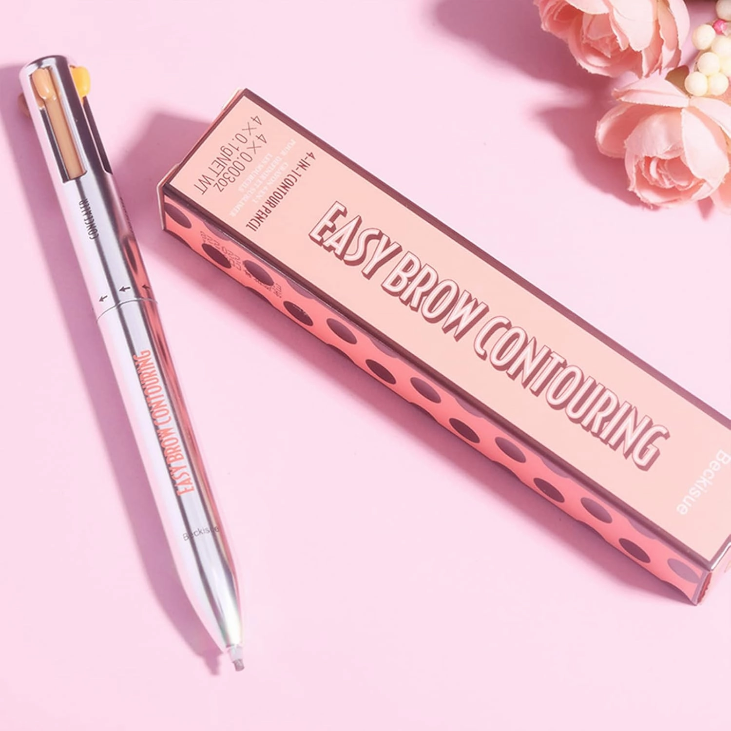 4-in-1 Defining & Highlighting Brow Pencil, Brow Contour Pro, 4 in 1 Brow Contour Highlight Pen (2pcs,2# Medium)